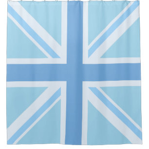 Rideaux De Douche Union Jack/bleus de conception carré de drapeau