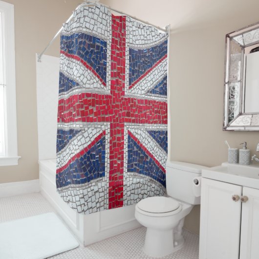 Rideaux De Douche Union Jack en mosaïque (En situation)