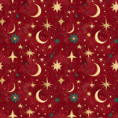 Rideaux De Douche Unique Festive Deep Red Christmas Sky Gold Stars