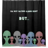 Rideaux De Douche Unique Hand Drawn Multi Coloured Aliens  (Devant)
