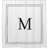 Rideaux De Douche Unique Personalized white and black Name Monogram  (Devant)