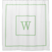 Rideaux De Douche Unique Personalized white and green Name Monogram  (Devant)