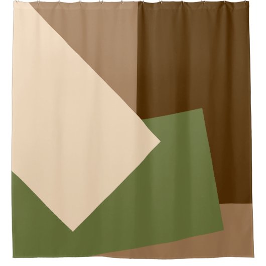 Rideaux De Douche Uniquement GEO Couleurs beige vert olive (Devant)