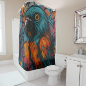 Rideaux De Douche Urban Wingbeat – Douche Art Dynamique d'Oiseaux Ur (En situation)
