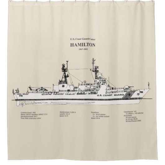 Rideaux De Douche USCG Cutter Hamilton whec-715 - SBD (Devant)