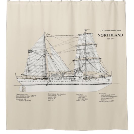 Rideaux De Douche USCG Cutter Northland wpg-49 - SBD (Devant)