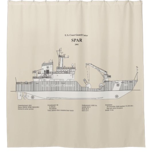 Rideaux De Douche USCG Cutter Spar wlb-206 - SBD (Devant)