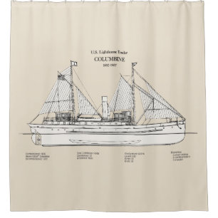Rideaux De Douche USCG Lighthouse Tender Columbine - SBD