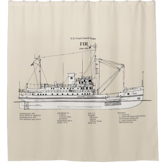 Rideaux De Douche USCG Tender Fir wlm-212 - SBD (Devant)