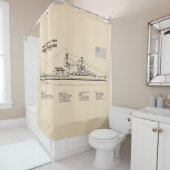 Rideaux De Douche USS Arizona - Plan directeur des navires SD (En situation)