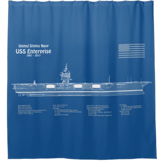 Rideaux De Douche USS Enterprise - Plan de plan d'expédition ABD (Devant)