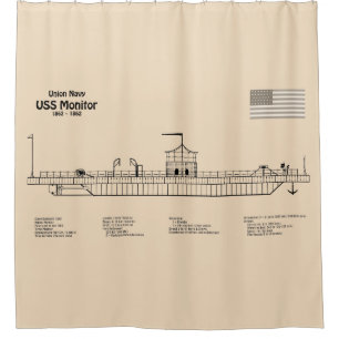 Rideaux De Douche USS Monitor - Plan de plan d'expédition SD