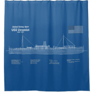 Rideaux De Douche USS Vesuvius - Plan de plan d'expédition ABD