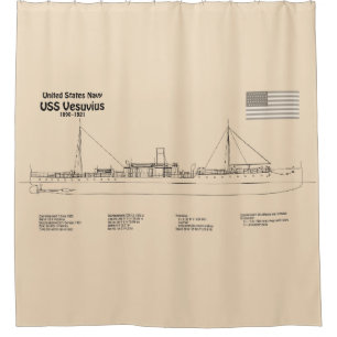 Rideaux De Douche USS Vesuvius - Plan directeur des navires SD