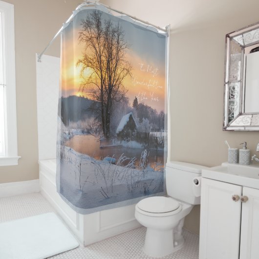 Rideaux De Douche Vacances de Noël (En situation)