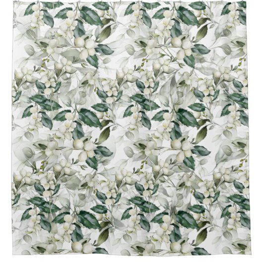 Rideaux De Douche Vacances d'hiver saint branches motif vert (Devant)