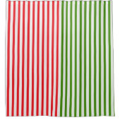 Rideaux De Douche Vacances Rouge & Elf Green Candy Stripe (Devant)
