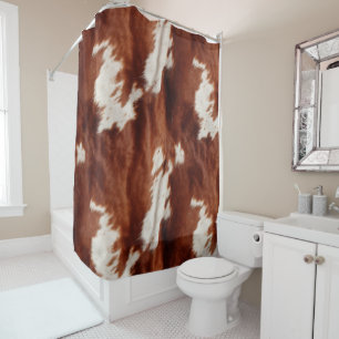Rideaux De Douche Vache blanche Brown