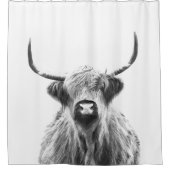 Rideaux De Douche Vache noire et blanche des Highlands (Devant)