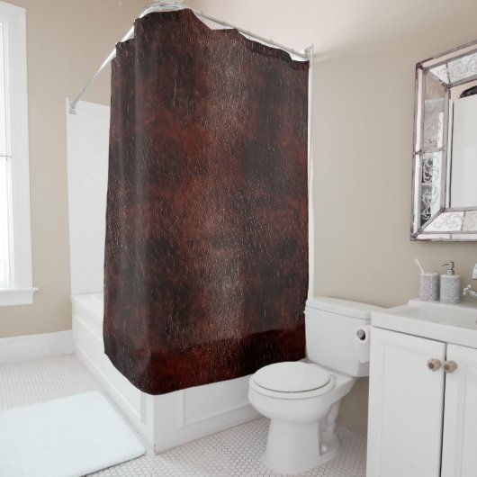Rideaux De Douche Vachette en cuir Brown Faux Sud-Ouest (En situation)