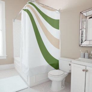 Rideaux De Douche Vague blanche, sable et palme verte
