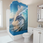 Rideaux De Douche Vague dauphin (En situation)