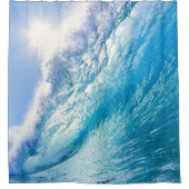 Rideaux De Douche Vague de surfeur océan bleu blanc (Devant)