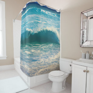 Rideaux De Douche Vague océanique bleu