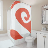 Rideaux De Douche Vague orange rouge et blanche (En situation)