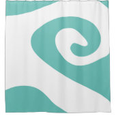 Rideaux De Douche Vague Turquoise et blanche (Devant)