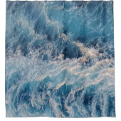 Rideaux De Douche Vagues bleu océan (Devant)