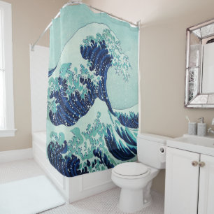 Rideaux De Douche Vagues bleues Hokusai