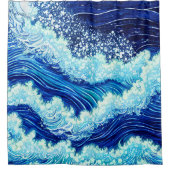 Rideaux De Douche Vagues de l'océan bleu (Devant)