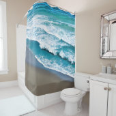 Rideaux De Douche Vagues de mer de plage tropicale (En situation)