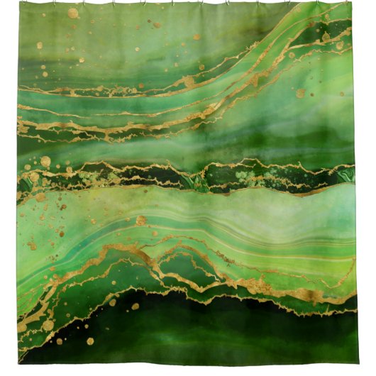 Rideaux De Douche Vagues de Moss Malachite (Devant)