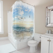 Rideaux De Douche *~* Vagues de plage Sunset Sunrise Sunset AR7 (En situation)