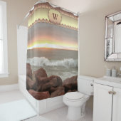 Rideaux De Douche Vagues et boulders 0893 (En situation)