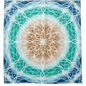 Rideaux De Douche Vagues océaniques bleues, Turquoises et turquoise (Devant)