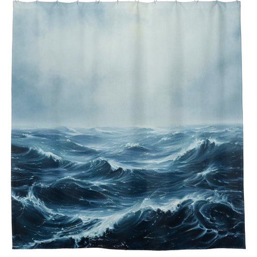Rideaux De Douche Vagues océaniques des mers dures (Devant)