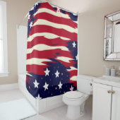 Rideaux De Douche Vagues patriotiques (En situation)
