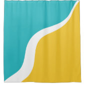 Rideaux De Douche Vagues simples 3 - Turquoise et Jaune (Devant)