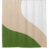 Rideaux De Douche Vagues simples - Blanc, Sable et Palm Vert (Devant)
