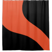 Rideaux De Douche Vagues simples en noir et orange (Devant)