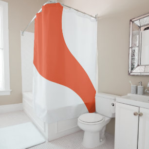 Rideaux De Douche Vagues simples - orange et blanc