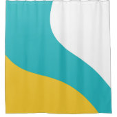 Rideaux De Douche Vagues simples - Turquoise et Jaune (Devant)