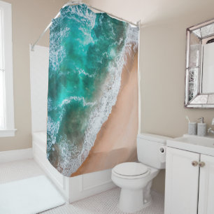 Rideaux De Douche Vagues sur la plage de sable