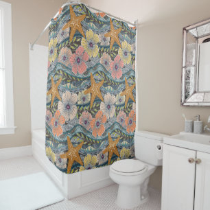 Rideaux De Douche vagues tropicales terre