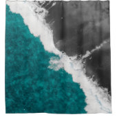 Rideaux De Douche Vagues turquoises Artsy modernes de plage d'océan (Devant)