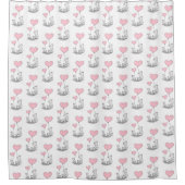 Rideaux De Douche Valentine's Day Shower Curtain, Foxy Pink Hearts (Devant)