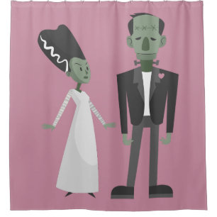 Rideaux De Douche valentines mariée frankenstein monstre déplaisant